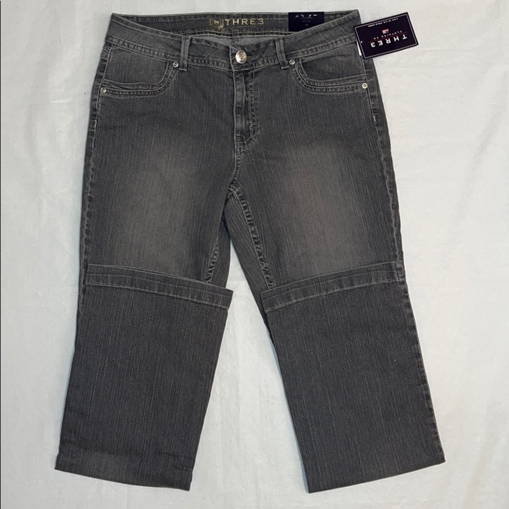 Thre 3 Women's Fashion Denim Grey Boot Cut Jeans
